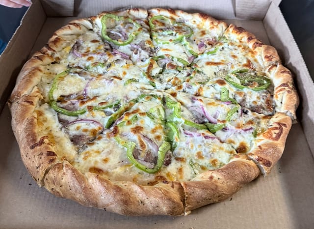 Hills Cheesesteak Pizza.
